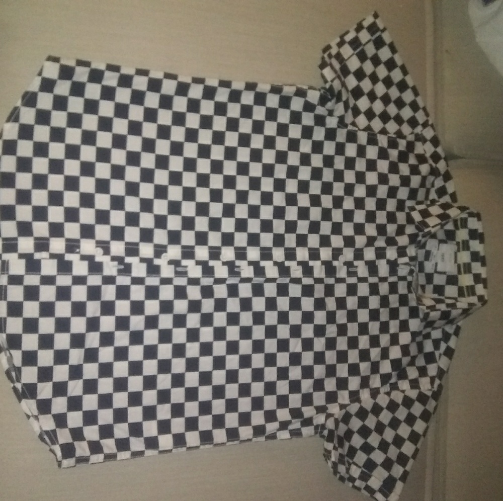 Checkered button-up shirt
